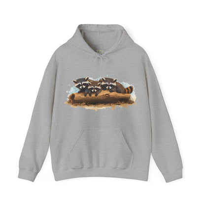 Cozy Raccoon Hooded Sweatshirt - Unisex Heavy Blend™- Raccoon in hoodie - Raccoon Hoodie with ears