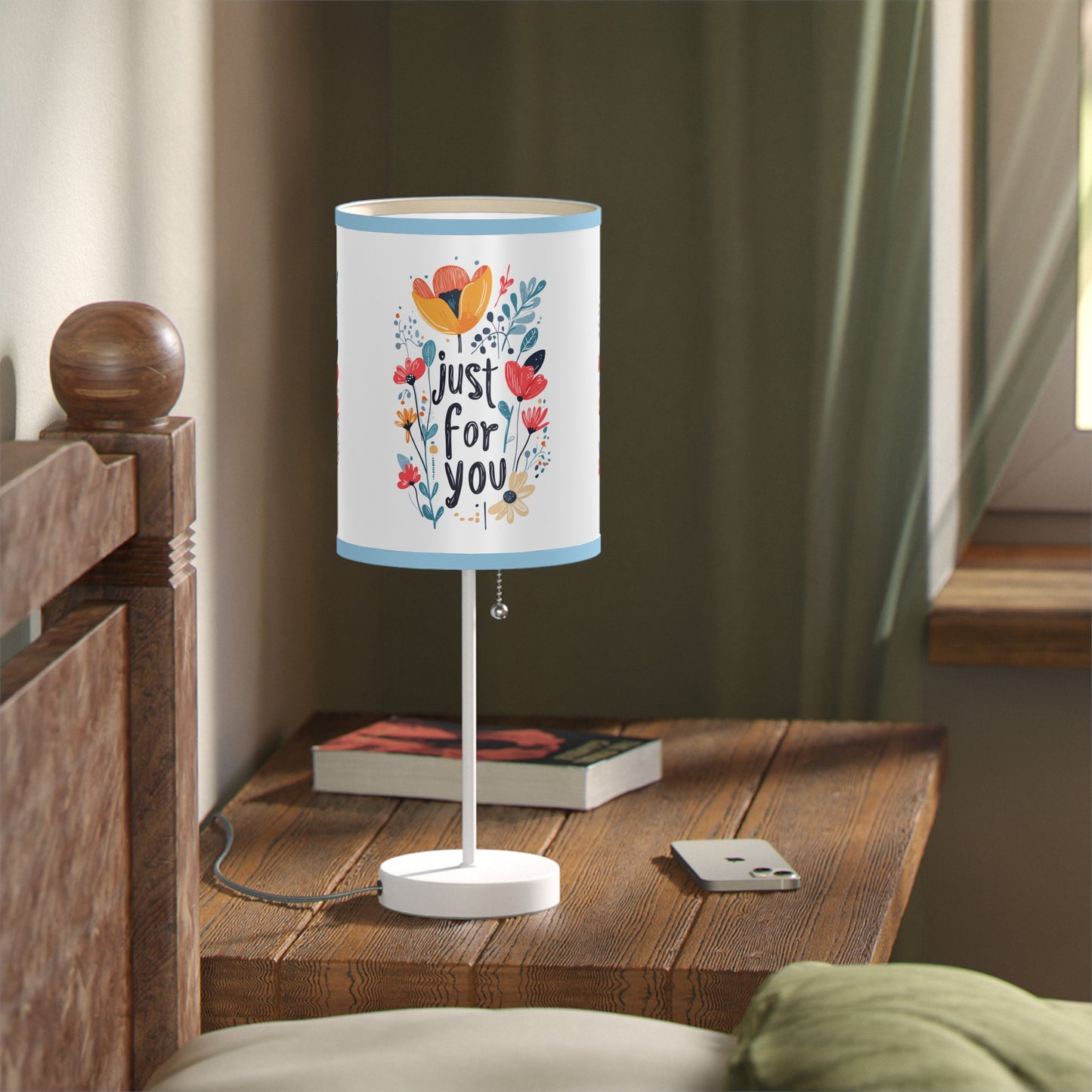Floral Table Lamp - "Just For You" Design - Gift - Lamp on a Stand, US|CA plug - Table Lamps