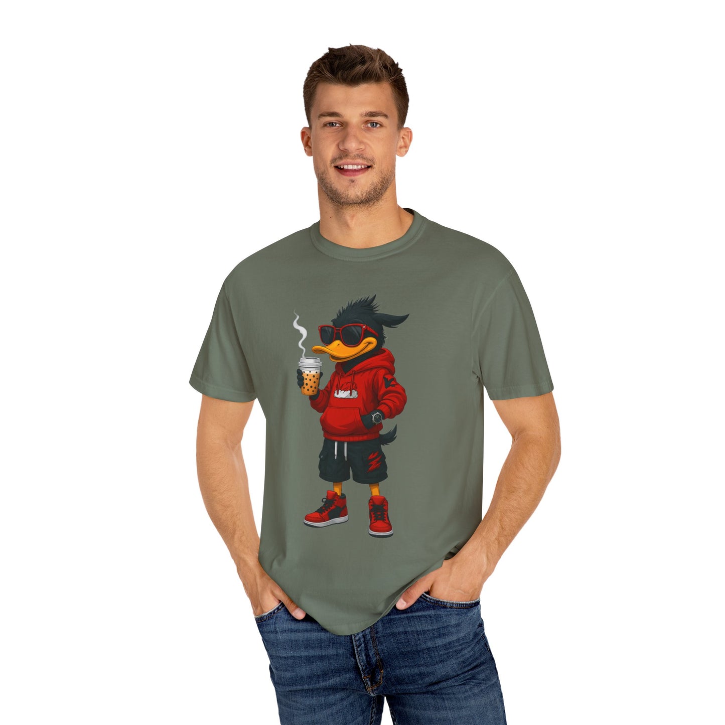 Cool Cartoon Duck Men's T-Shirt, Casual Graphic Tee, Fun Summer Shirt, Gift, Streetwear Style, Perfect for Parties
