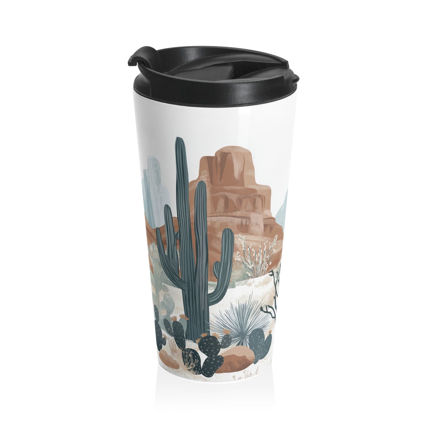 Desert Landscape Stainless Steel Travel Mug - Coffee Thermos - Travel Mug - Southwestern Desert Travel Mug