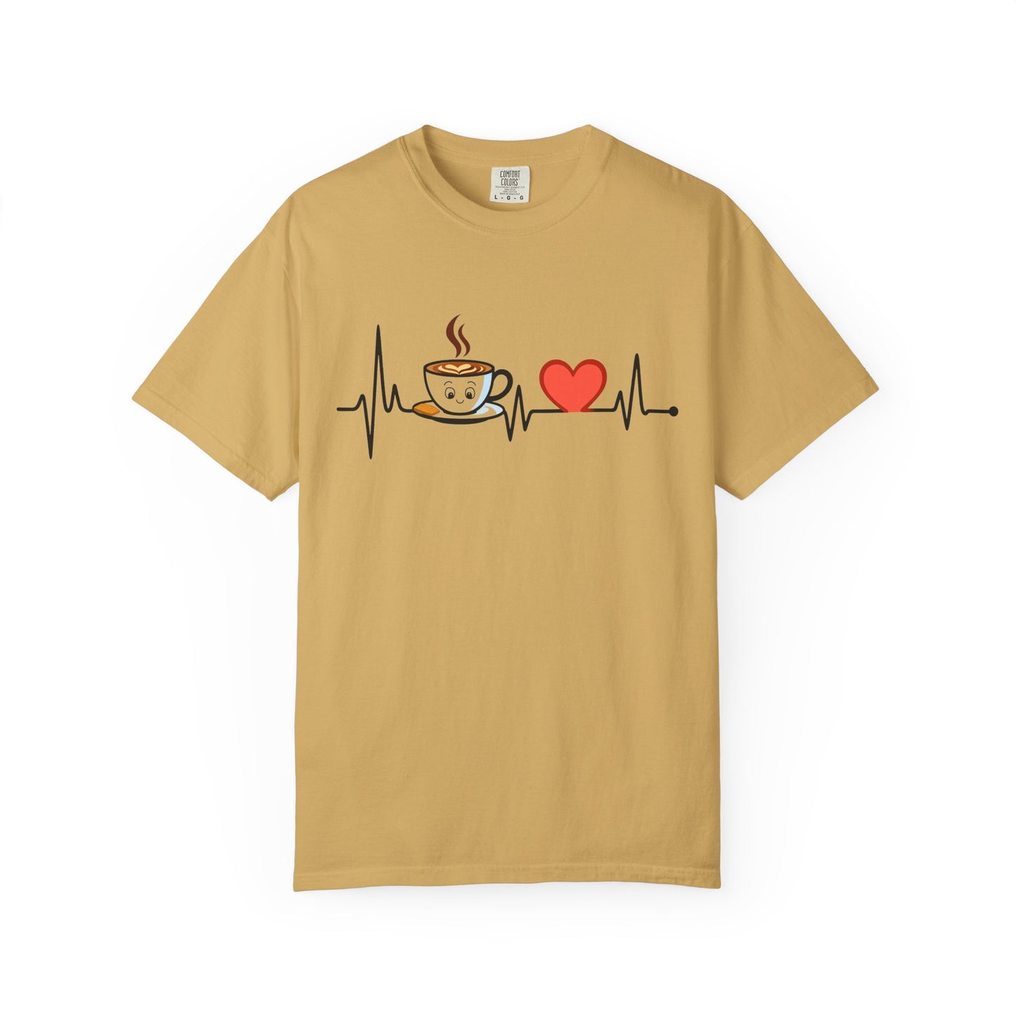 Cute Coffee Heartbeat T-Shirt, Unisex Tee for Coffee Lovers, Gift for Baristas, Casual Wear, Perfect for Birthdays and Holidays