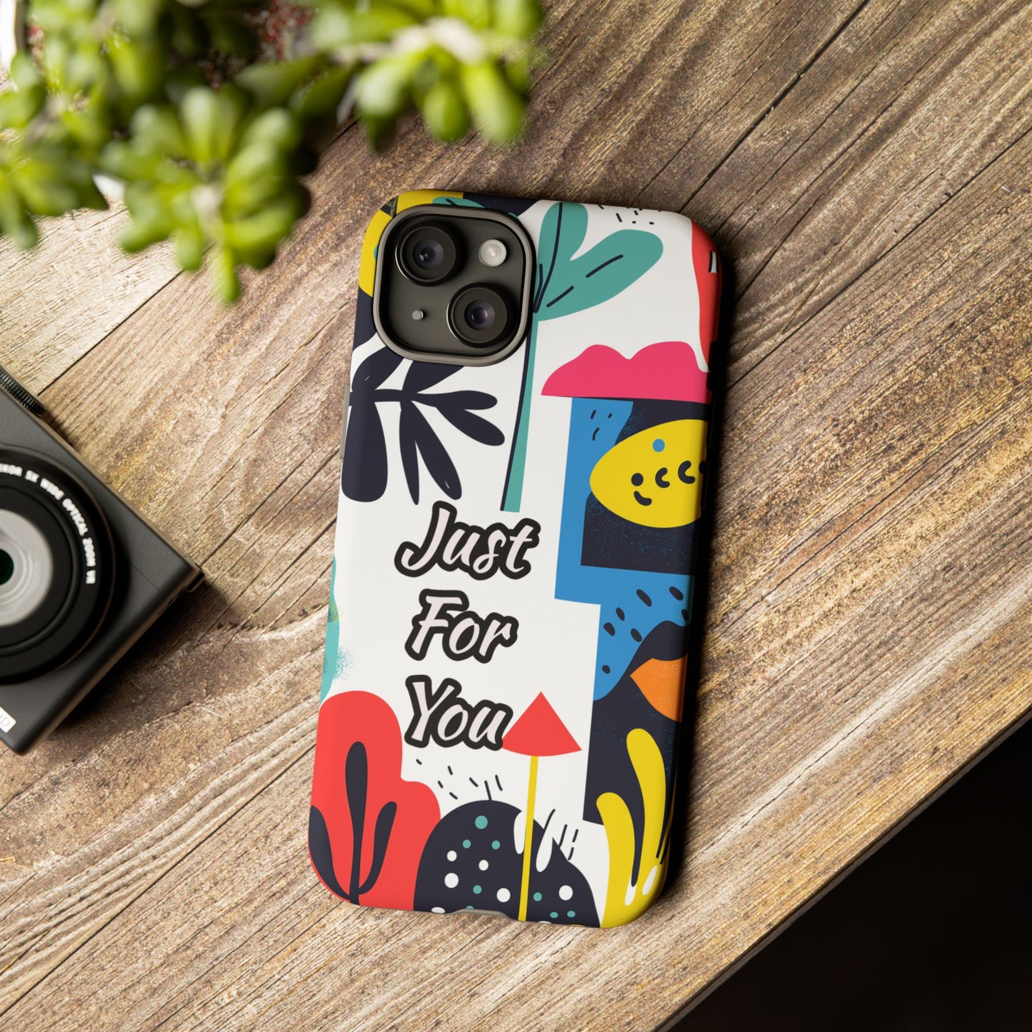 Colorful Phone Case with "Just For You" Design - Fun Gift, Unique Phone Accessory, Vibrant Design, Custom Gift Idea, Personal Touch
