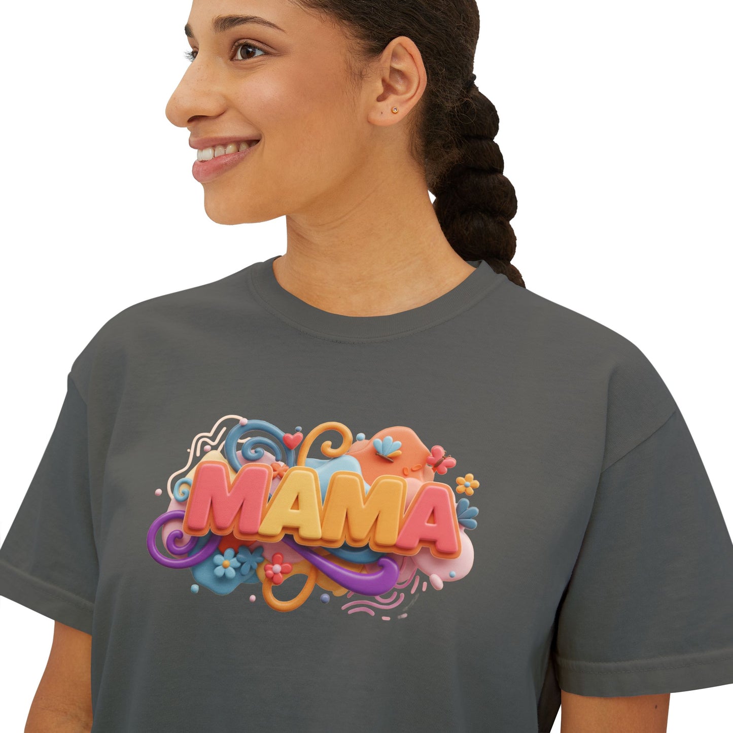 Mama Boxy Tee – Casual Women's T-Shirt for Moms - Women's Boxy Tee