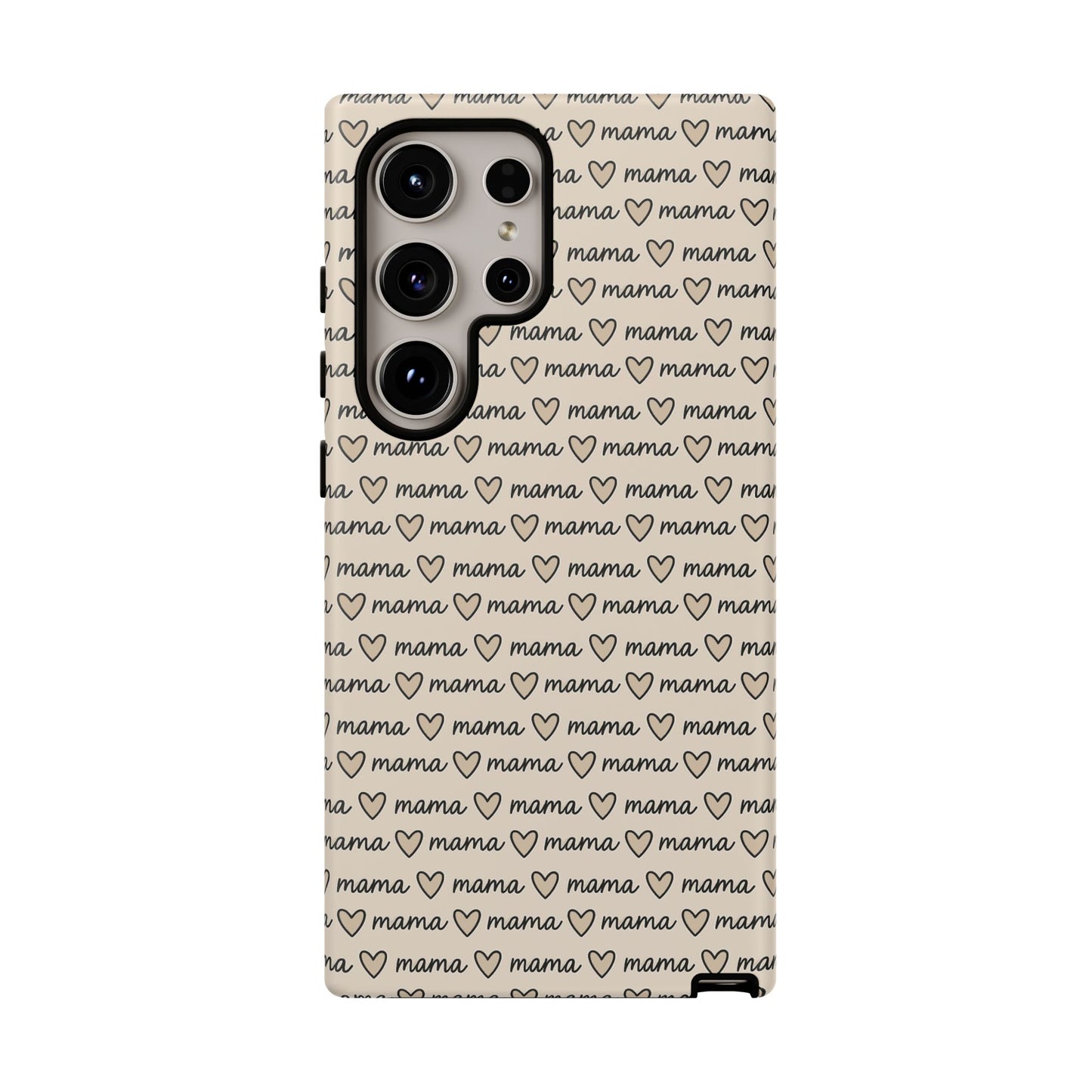 Mama Script Heart Pattern Phone Case