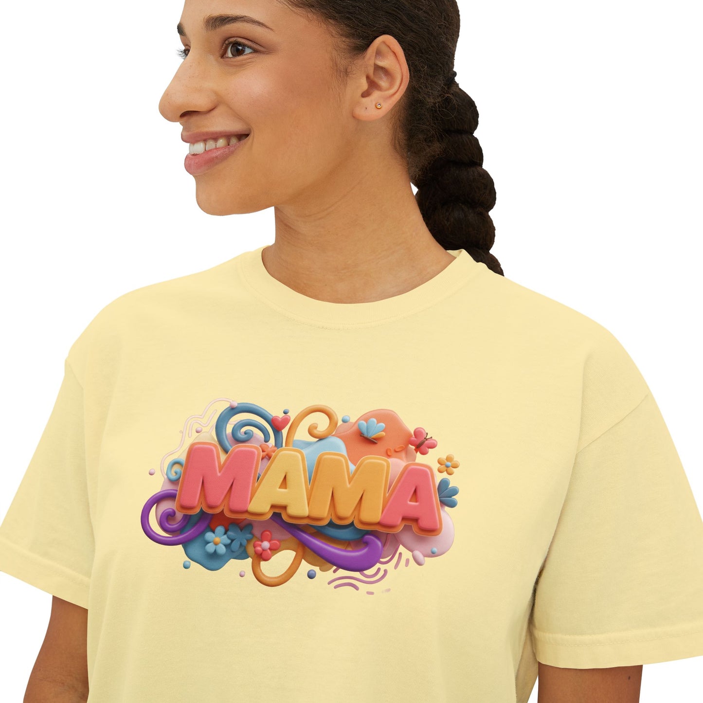 Mama Boxy Tee – Casual Women's T-Shirt for Moms - Women's Boxy Tee