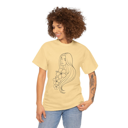 Floral Princess Cotton Tee - Chic Casual Wear - Birthday Gift - Mother's Day Gift