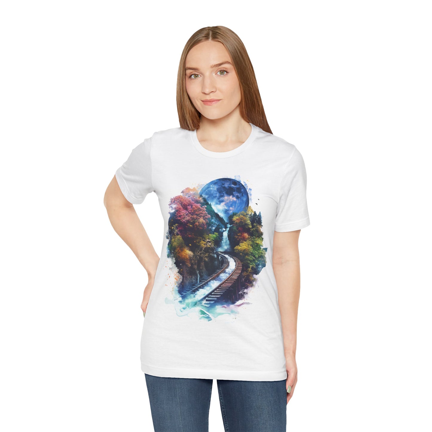 Classic and Unisex T-Shirt with 3D Watercolor design - Lightweight Fabric Tee