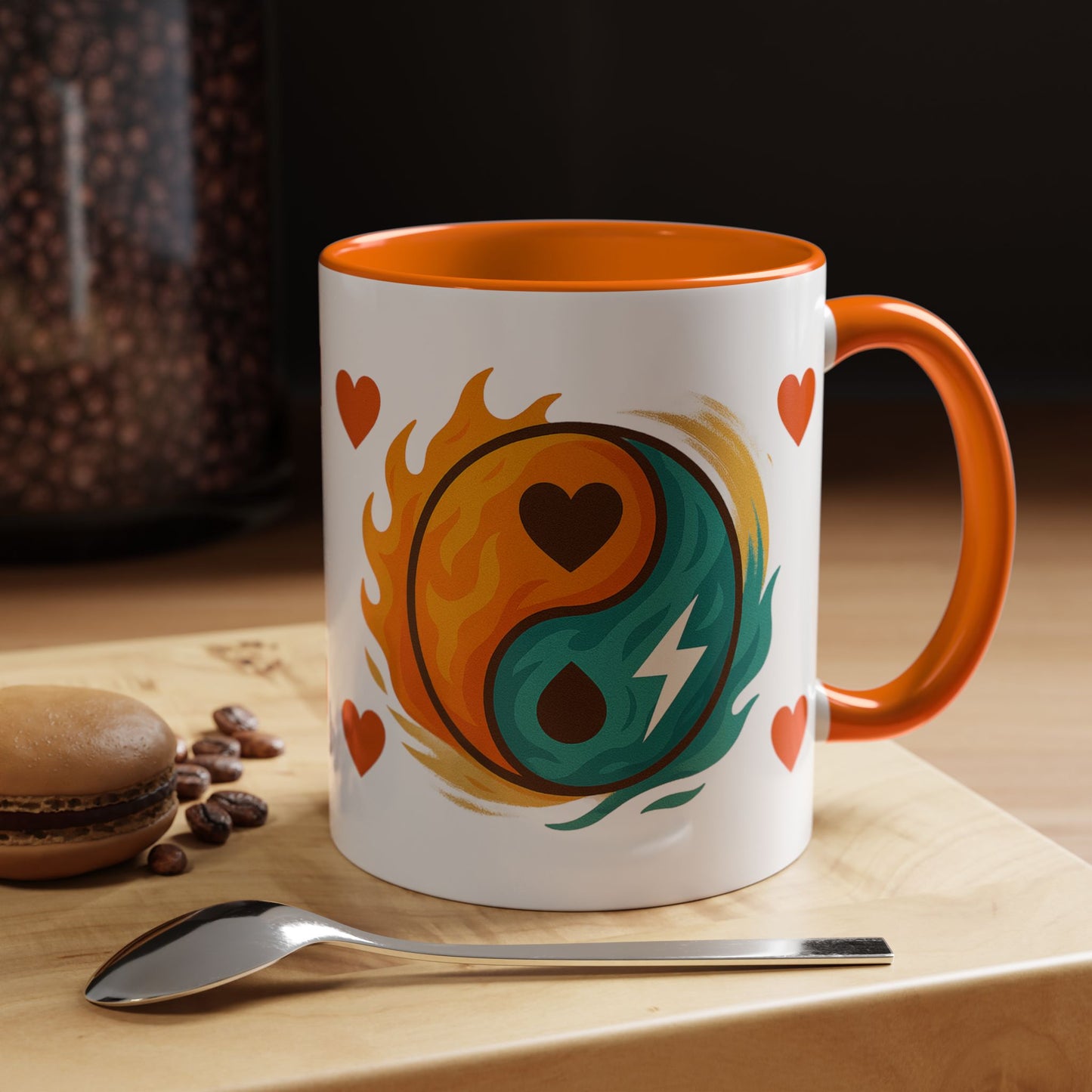 Bold Yin Yang Accent Coffee Mug – 11oz & 15oz – Perfect for Coffee Lovers