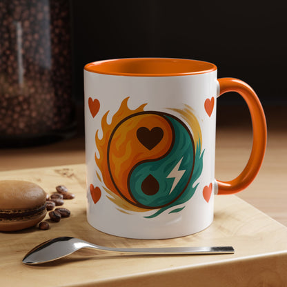 Bold Yin Yang Accent Coffee Mug – 11oz & 15oz – Perfect for Coffee Lovers