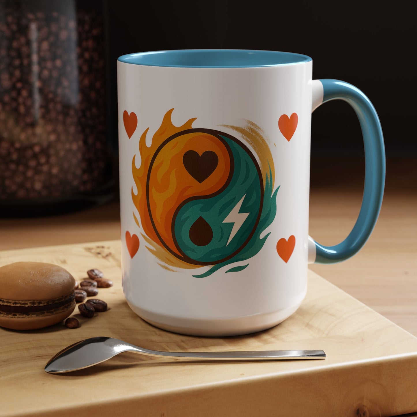 Bold Yin Yang Accent Coffee Mug – 11oz & 15oz – Perfect for Coffee Lovers
