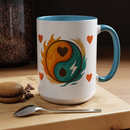 Bold Yin Yang Accent Coffee Mug – 11oz & 15oz – Perfect for Coffee Lovers