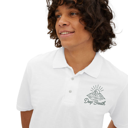Men's Polo - "Deep Breath" Relaxed Style for Casual Elegance