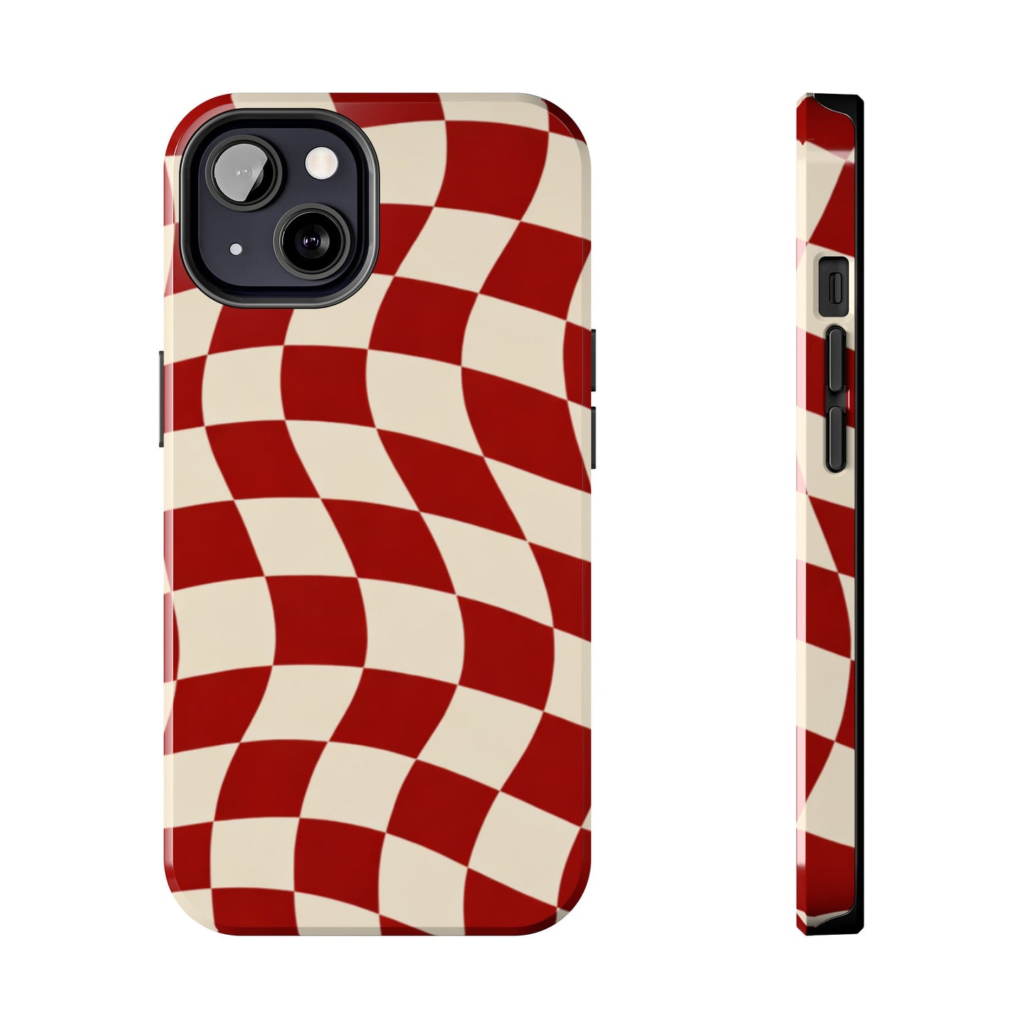 Red Wavy Checker Phone Case