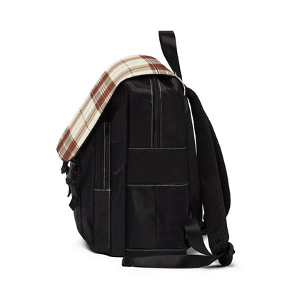 Unisex Casual Shoulder Backpack - Front Flap design Backpack - Plaid Backpack