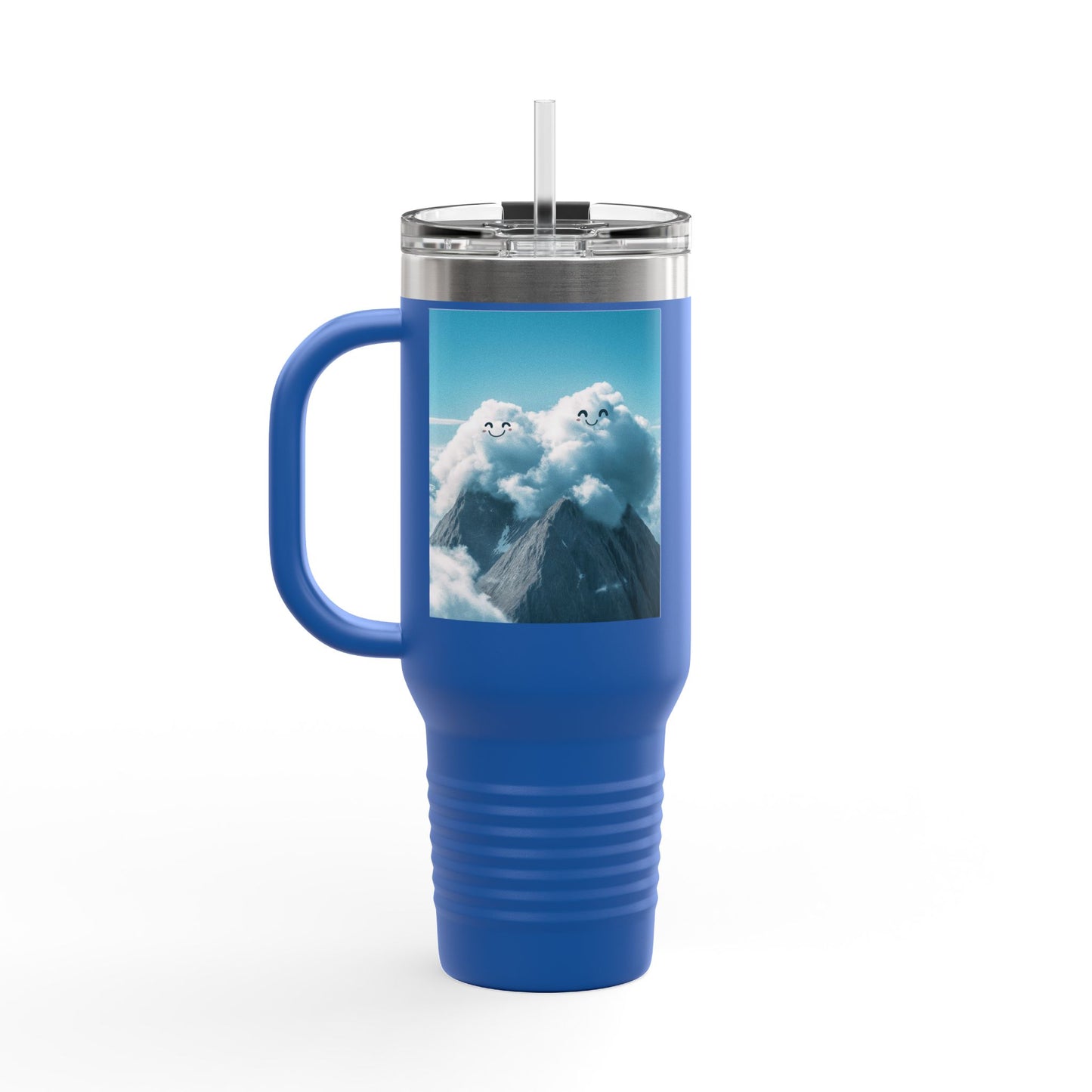 Insulated Travel Mug, 40oz - Cloud Smiles Design Insulated Mug