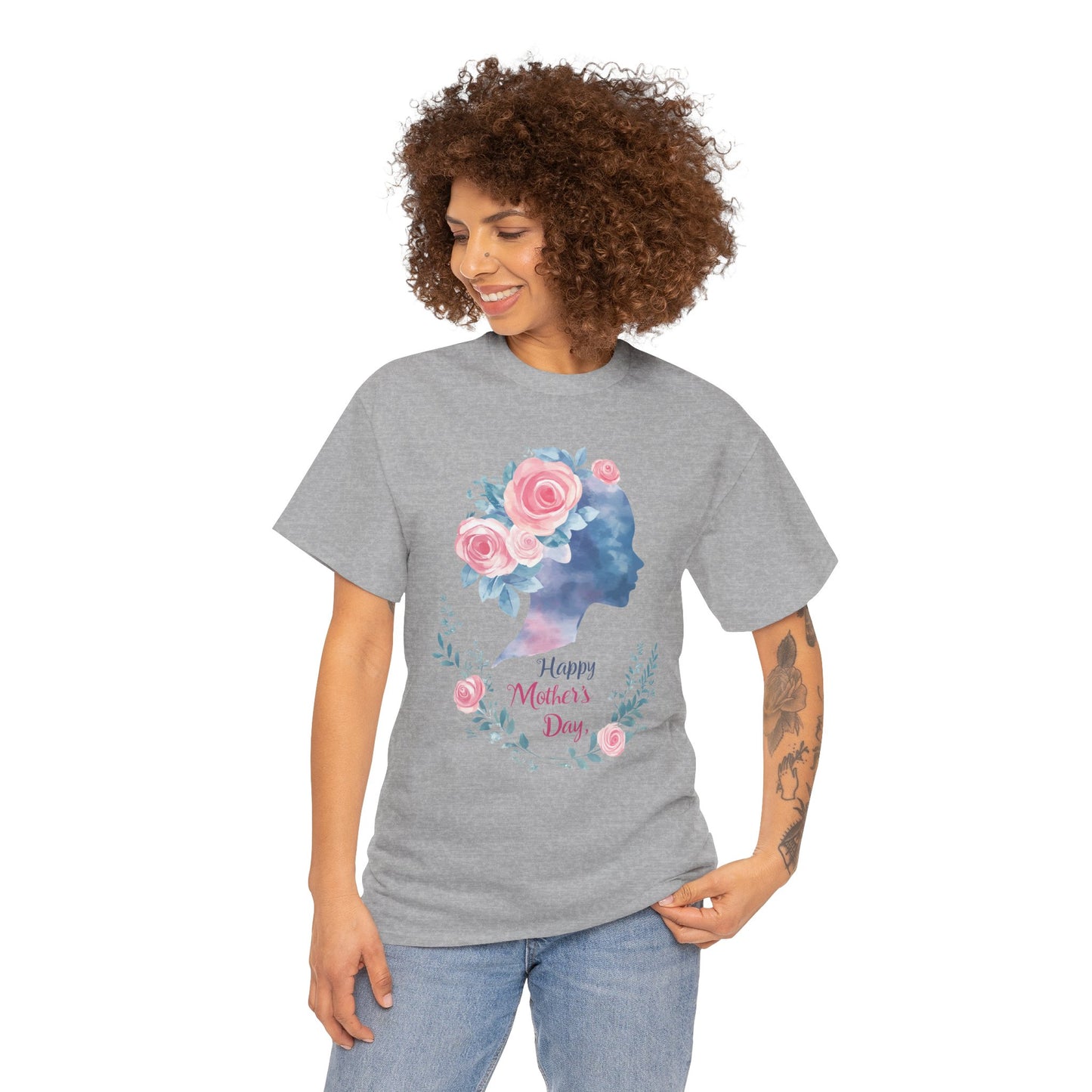 Floral Mother’s Day Heavy Cotton Tee - Gift for Mom