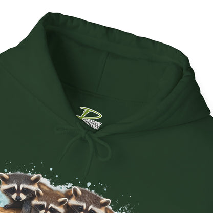 Cozy Raccoon Hooded Sweatshirt - Unisex Heavy Blend™- Raccoon in hoodie - Raccoon Hoodie with ears