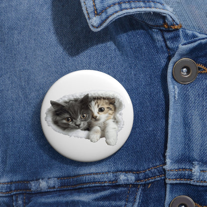 Custom Pin Buttons - Cute Cat Design for Cat Lovers