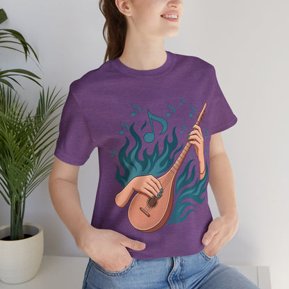 Musical Vibes Tee, Women's Graphic T-Shirt, Music Lover Gift, Casual Wear, Festival Outfit, Band Merch - Lightweight Fabric Tee