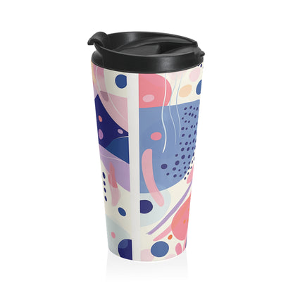 Stainless Steel Geometric Travel Mug - 15oz Coffee Thermos