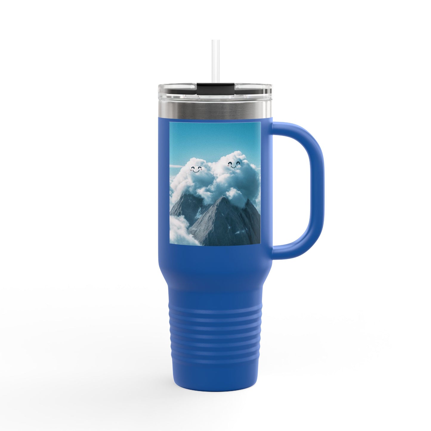 Insulated Travel Mug, 40oz - Cloud Smiles Design Insulated Mug