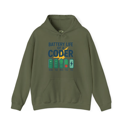 Battery Life of a Coder Hoodie, Programmer Gift, Coding Apparel, Techie Fashion