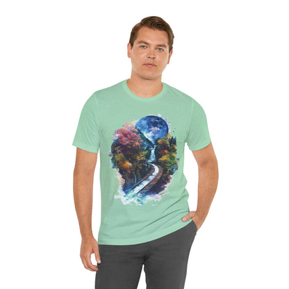 Classic and Unisex T-Shirt with 3D Watercolor design - Lightweight Fabric Tee