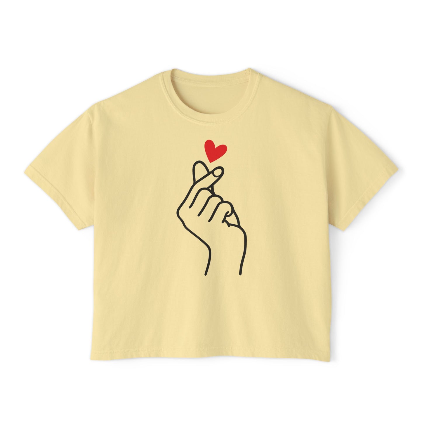 Women's Boxy Tee with Heart Design, Cute Casual T-Shirt, Gifts for Her, Love Themed Apparel, Easy Summer Style, Trendy Everyday Wear