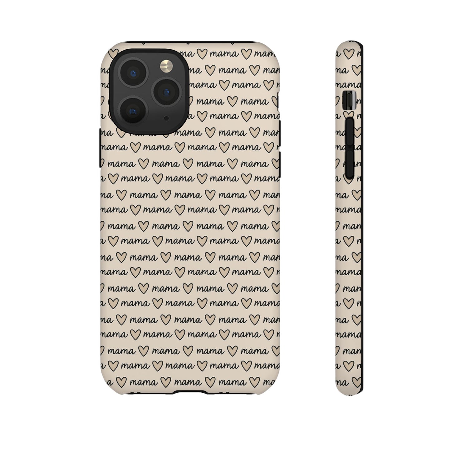 Mama Script Heart Pattern Phone Case