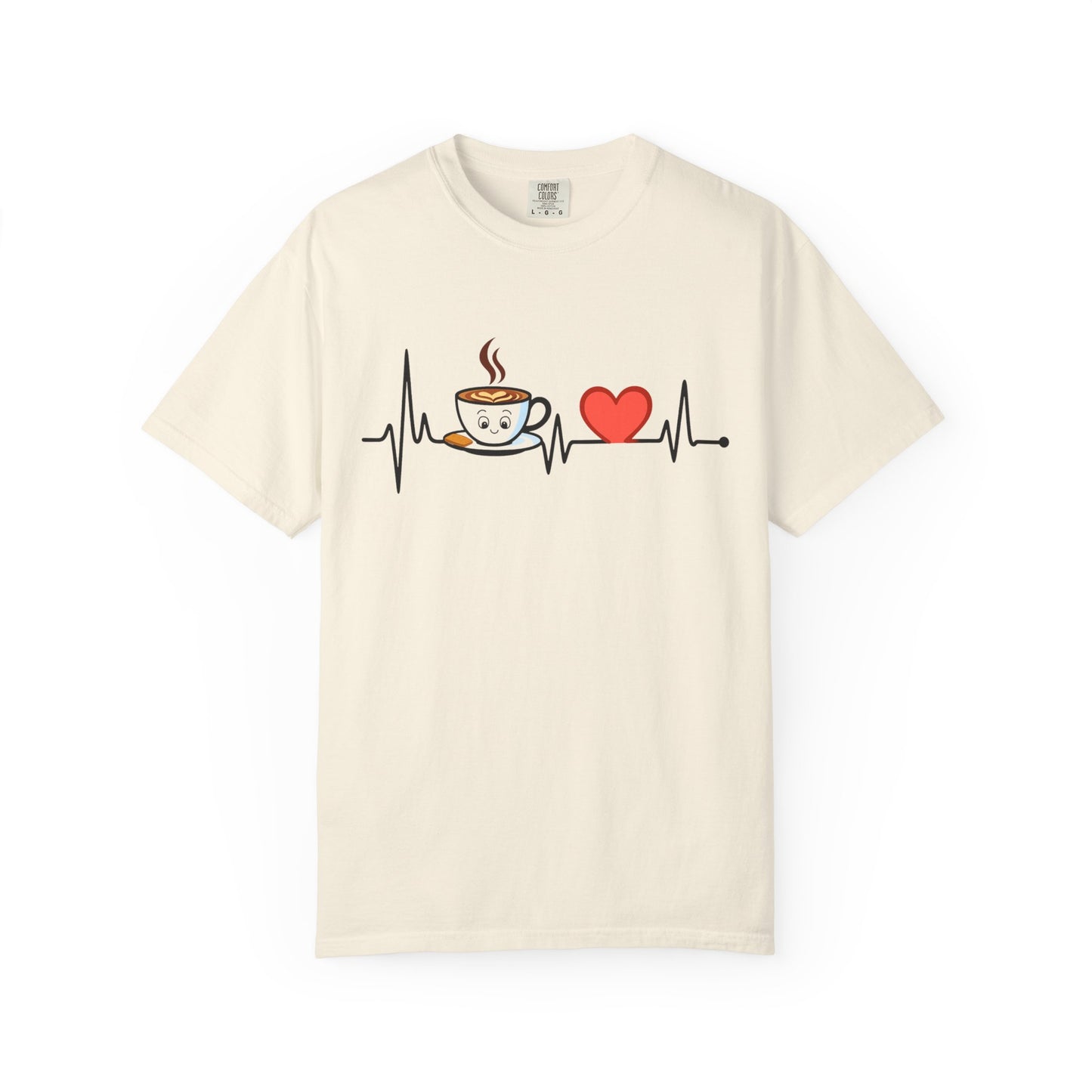 Cute Coffee Heartbeat T-Shirt, Unisex Tee for Coffee Lovers, Gift for Baristas, Casual Wear, Perfect for Birthdays and Holidays