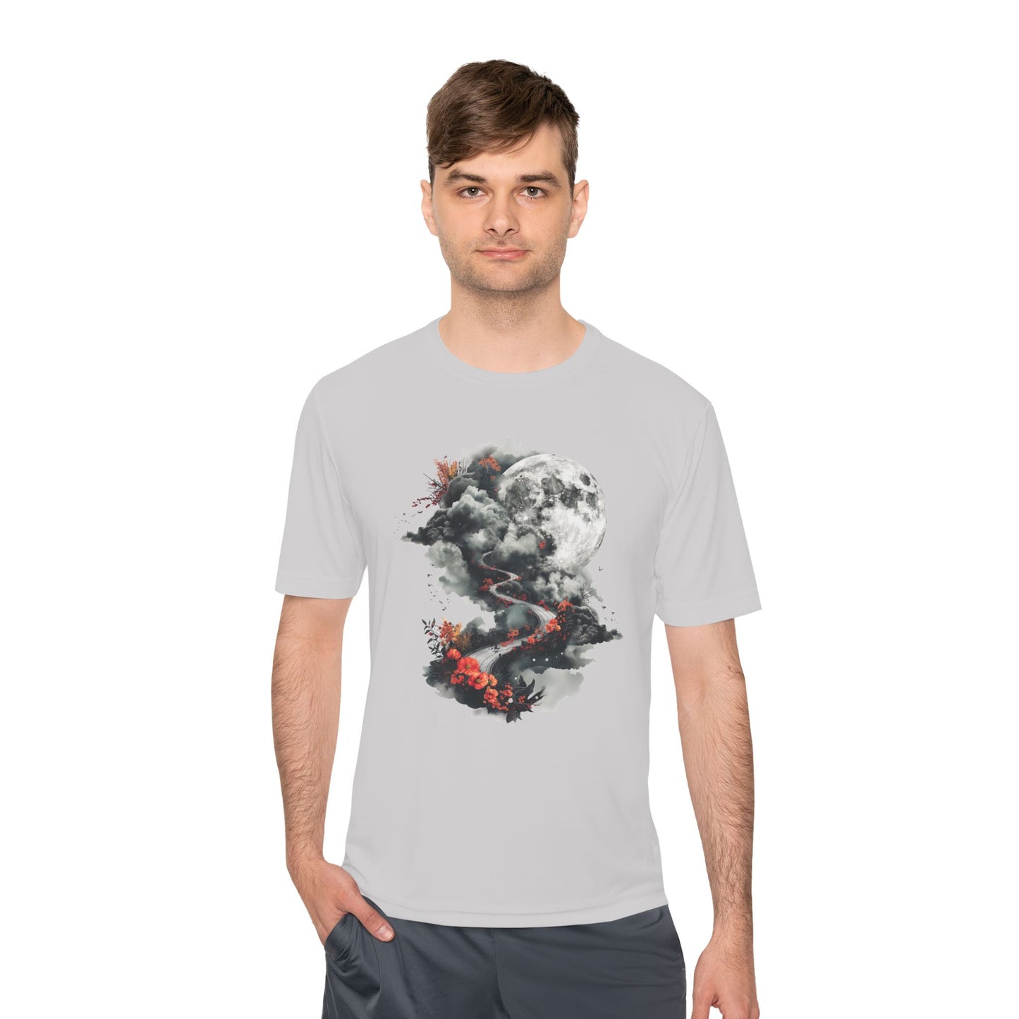 Unisex Wicking Tee Shirts - Beautiful Road Going up to Space T-shirt