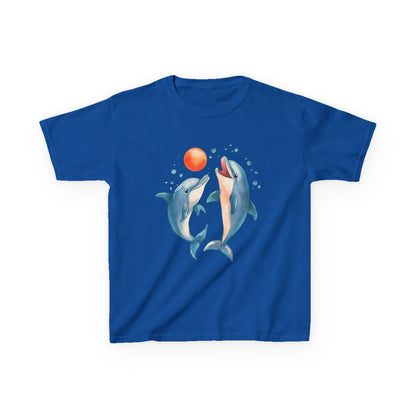 Playful Dolphins design Youth T-shirt- Unisex Youth Heavy Cotton™ Tee
