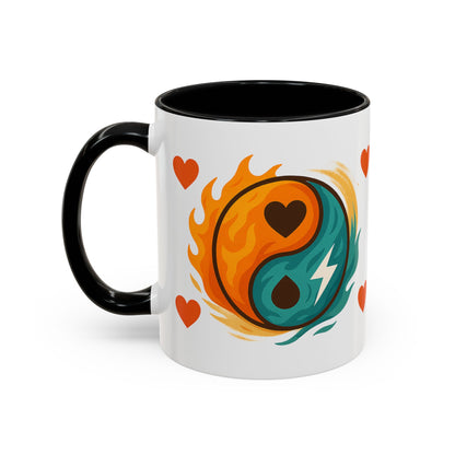 Bold Yin Yang Accent Coffee Mug – 11oz & 15oz – Perfect for Coffee Lovers