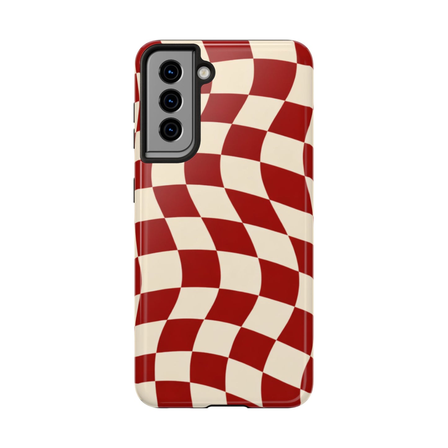 Red Wavy Checker Phone Case