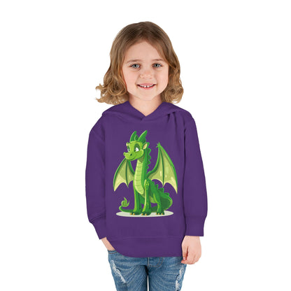 Toddler Pullover Fleece Hoodie - Cute Cartoon Dragon Design Hoodie