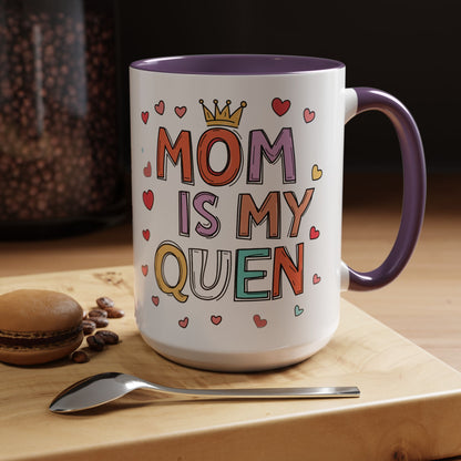 Queen Mom Accent Coffee Mug - Perfect Gift for Mother's Day - Birthday Gift
