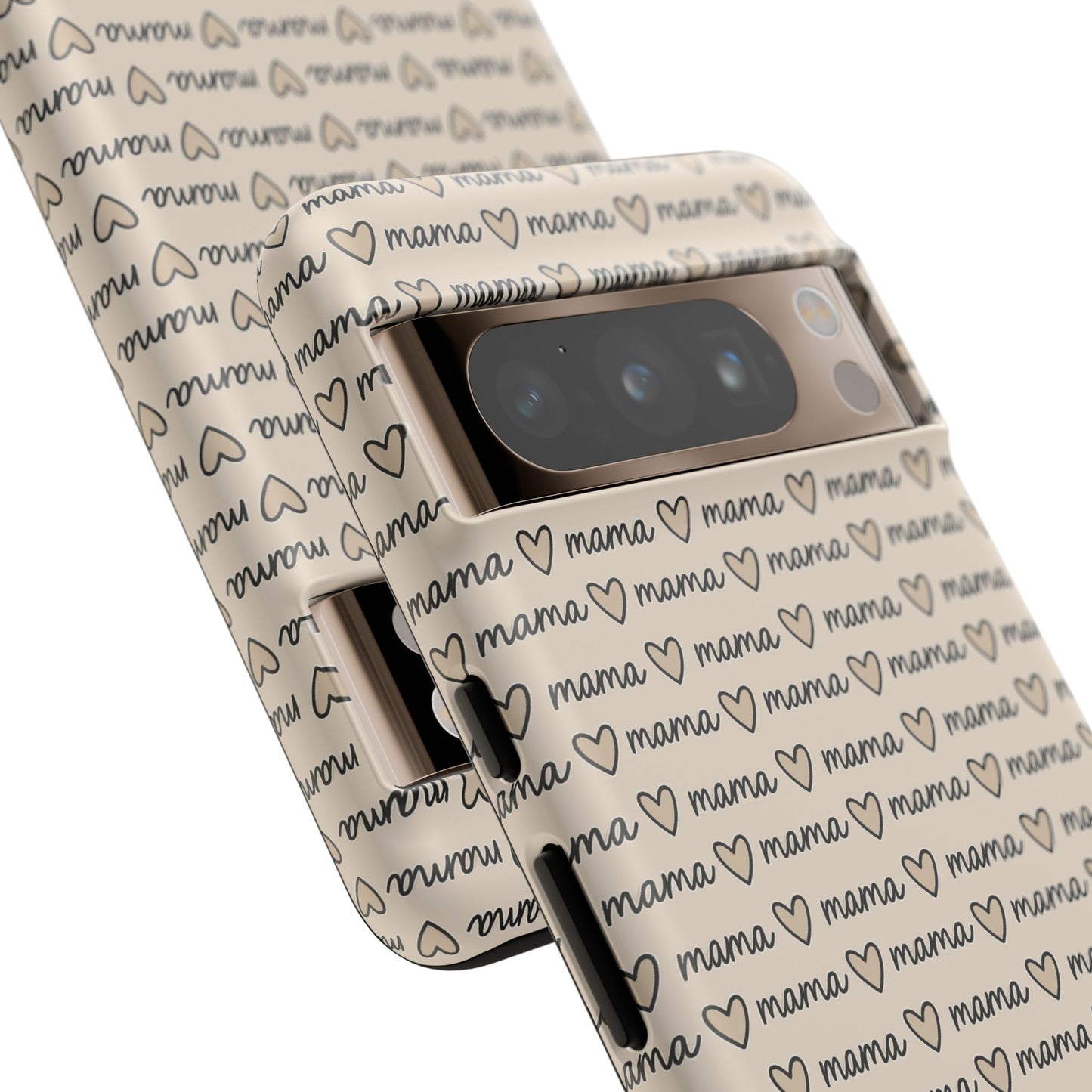 Mama Script Heart Pattern Phone Case