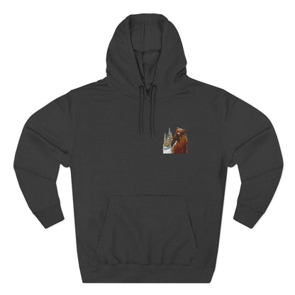 Three-Panel Fleece Hoodie with Bear Cub design - Winter Fleece Hoodie - Bear Cub Hoodie for Men and Women
