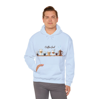 Unisex Heavy Blend™ Hooded Sweatshirt - Coffee Lovers Unisex Hoodie - Cozy Coffee Cups Design Hoodie for Men and Women