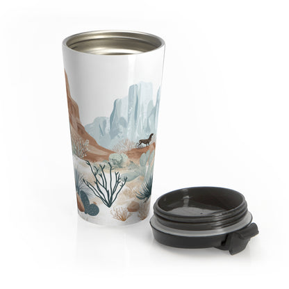 Desert Landscape Stainless Steel Travel Mug - Coffee Thermos - Travel Mug - Southwestern Desert Travel Mug