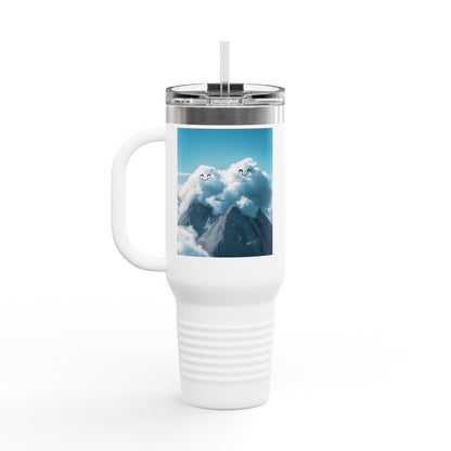 Insulated Travel Mug, 40oz - Cloud Smiles Design Insulated Mug
