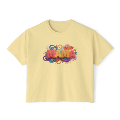 Mama Boxy Tee – Casual Women's T-Shirt for Moms - Women's Boxy Tee