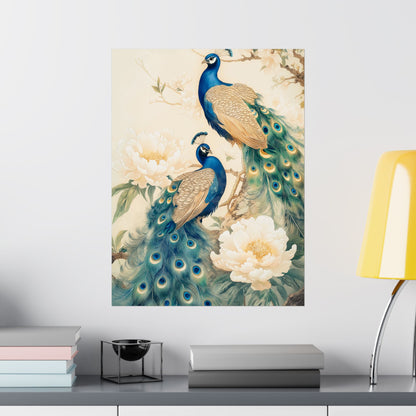 Matte Vertical Peacock Poster