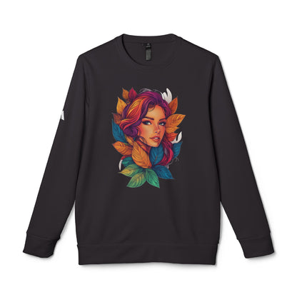 Adidas Women's Fleece Crewneck Sweatshirt - Fantasy Woman Face Fleece Sweatshirt