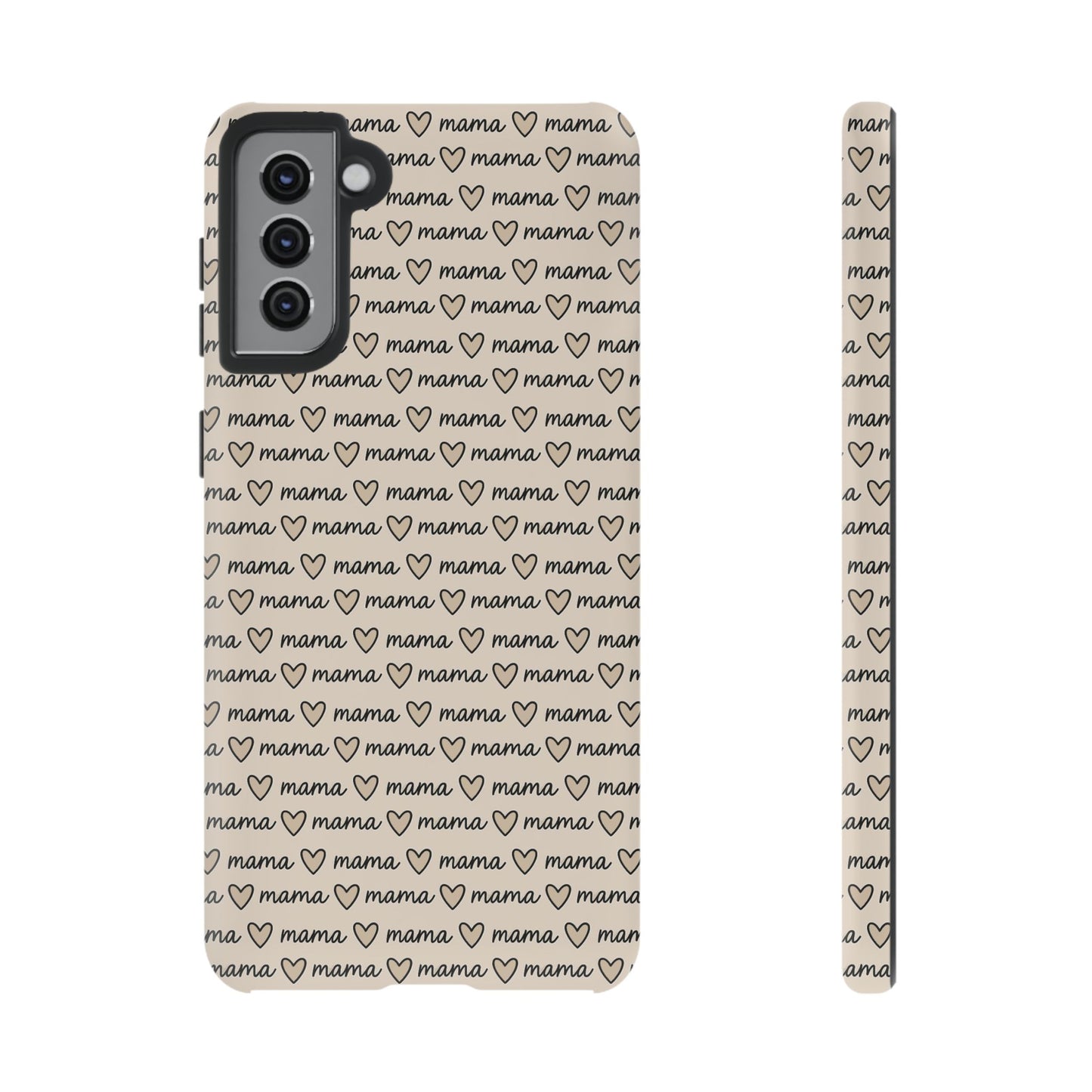 Mama Script Heart Pattern Phone Case