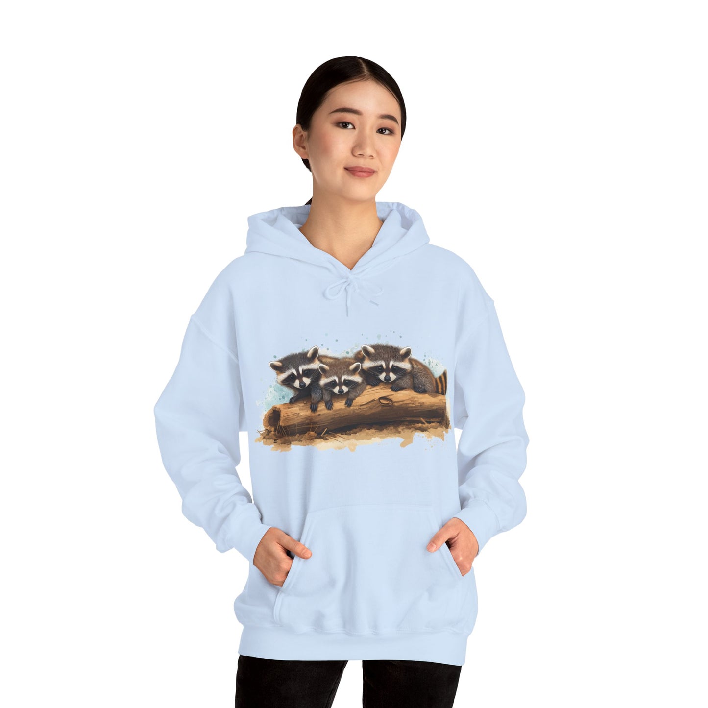 Cozy Raccoon Hooded Sweatshirt - Unisex Heavy Blend™- Raccoon in hoodie - Raccoon Hoodie with ears