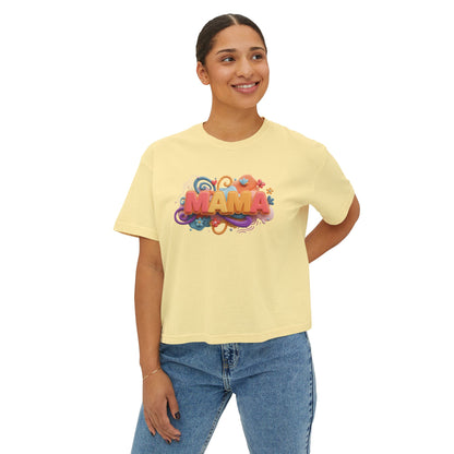Mama Boxy Tee – Casual Women's T-Shirt for Moms - Women's Boxy Tee