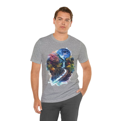 Classic and Unisex T-Shirt with 3D Watercolor design - Lightweight Fabric Tee