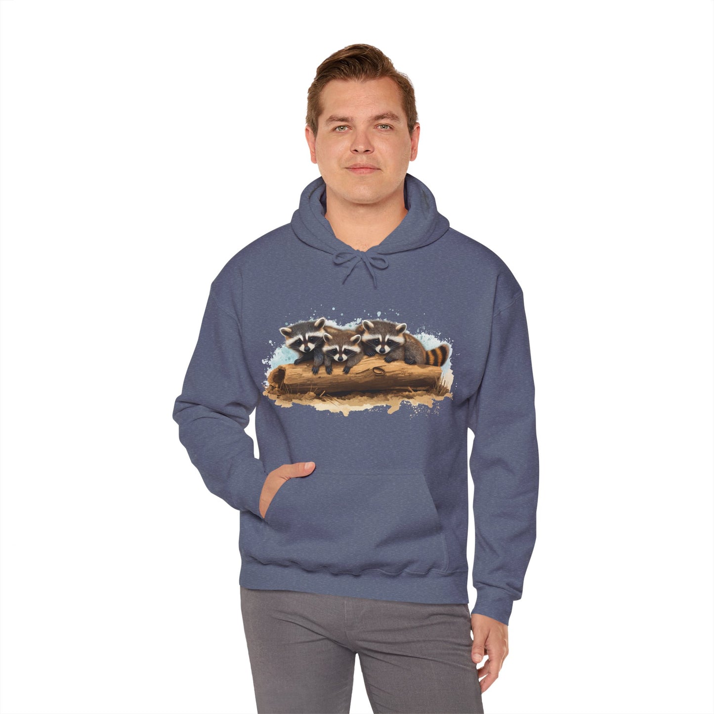 Cozy Raccoon Hooded Sweatshirt - Unisex Heavy Blend™- Raccoon in hoodie - Raccoon Hoodie with ears