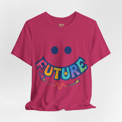 Colorful Future Smiley Unisex Tee - Vibrant Graphic T-Shirt for Optimism and Fun - Lightweight Fabric T-shirt